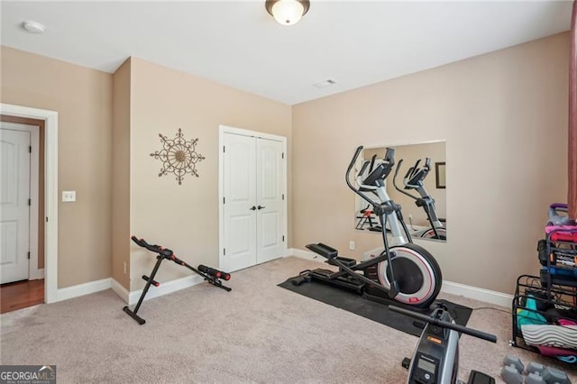6565 Bentley Ridge Dr, Cumming, GA 30040 - workout room featuring carpet flooring and baseboards