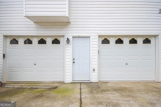 view of garage