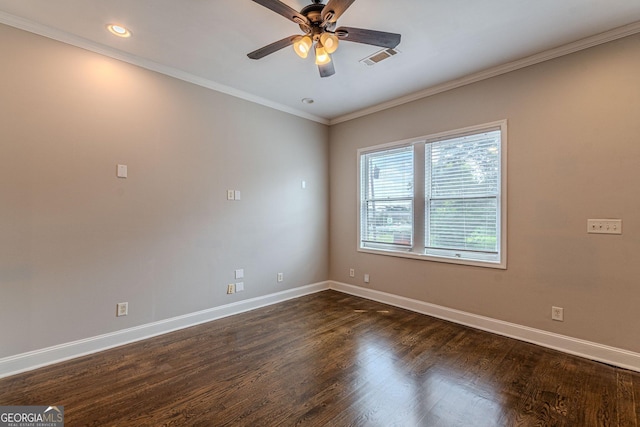 683 Pryor St SW Unit C, Atlanta, GA 30315 - empty room featuring dark wood finished floors, baseboards, a ceiling fan, and visible vents