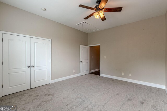 683 Pryor St SW Unit C, Atlanta, GA 30315 - unfurnished bedroom featuring attic access, baseboards, and carpet flooring