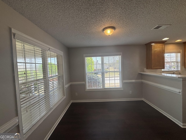 1365 Jubilee Ln, Mcdonough, GA 30253 - unfurnished dining area featuring plenty of natural light, a textured ceiling, and visible vents