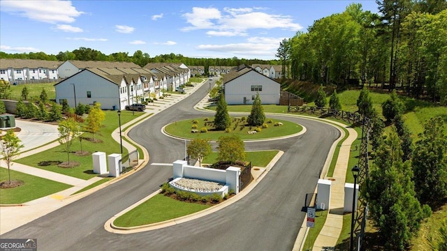 aerial view featuring a residential view