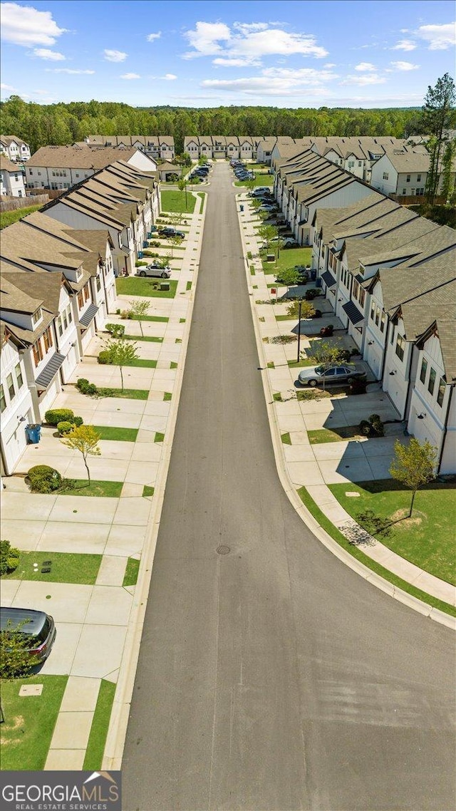 drone / aerial view with a residential view