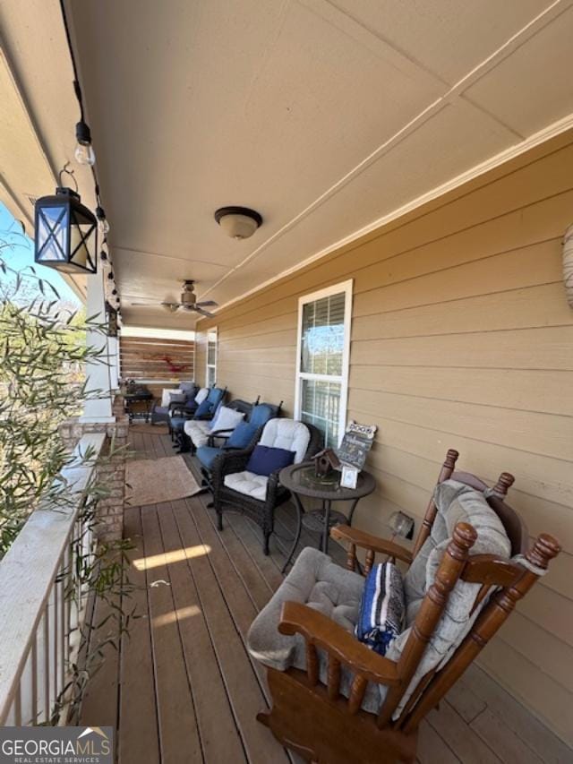 279 S Woods Ct, Jasper, GA 30143 - wooden deck featuring ceiling fan