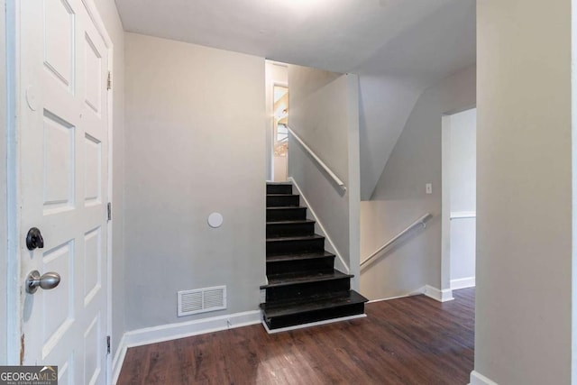1956 Joseph Ct, Decatur, GA 30032 - stairway with baseboards, wood finished floors, and visible vents