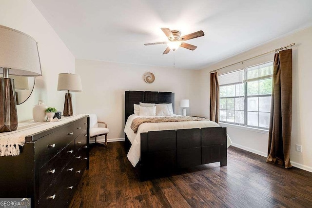 33 Hidden Lake Ct, Savannah, GA 31419 - bedroom featuring dark wood-style floors and ceiling fan