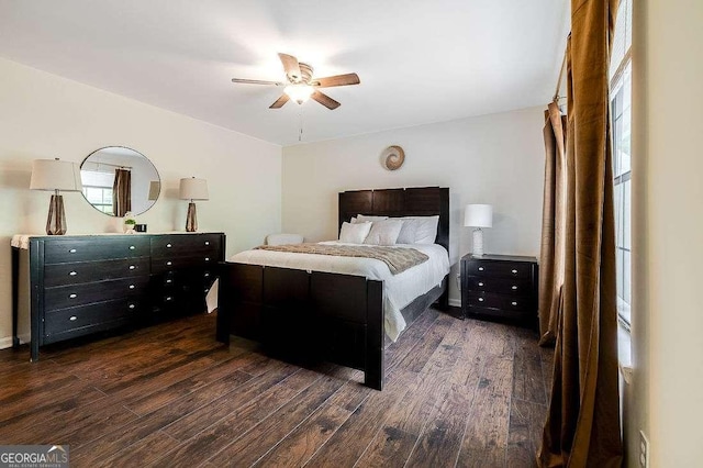 33 Hidden Lake Ct, Savannah, GA 31419 - bedroom with dark wood finished floors and ceiling fan