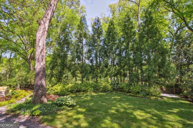 view of yard featuring fence