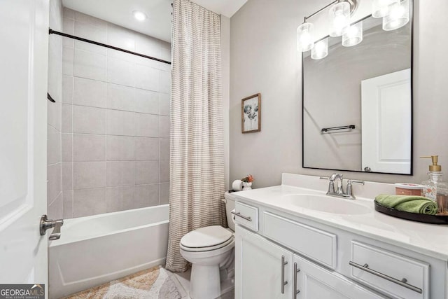 2815 Paddle Point Ln, Cumming, GA 30041 - full bath featuring recessed lighting, vanity, toilet, and shower / bath combo