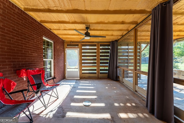 181 Bagley Rd, Eatonton, GA 31024 - unfurnished sunroom with ceiling fan