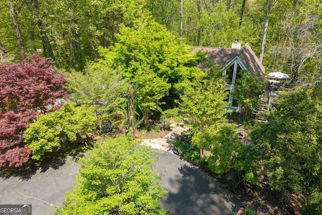 511 Oakdale Rd, Canton, GA 30114 - birds eye view of property with a wooded view