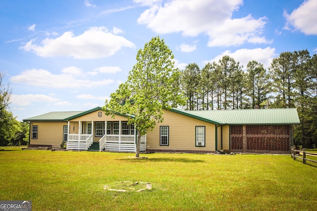 5524 Hooker Branch Rd, Millen, GA 30442 - view of front of property featuring metal roof and a sunroom
