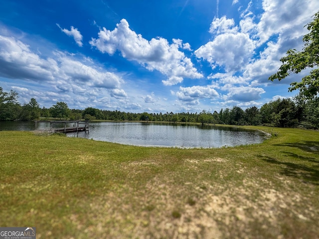 property view of water with a view of trees