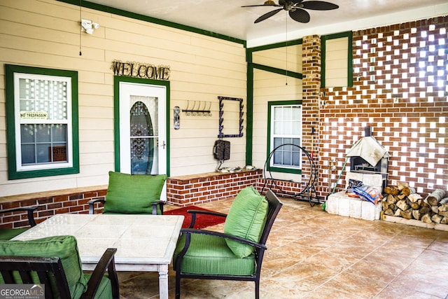 5524 Hooker Branch Rd, Millen, GA 30442 - view of patio / terrace with a ceiling fan and outdoor dining space