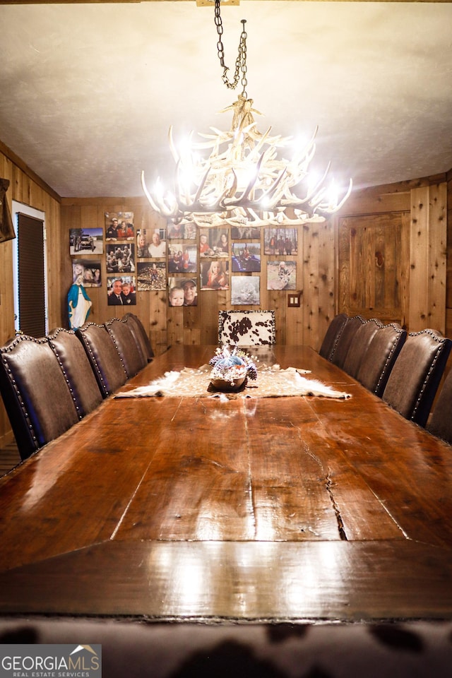5524 Hooker Branch Rd, Millen, GA 30442 - unfurnished dining area with wooden walls