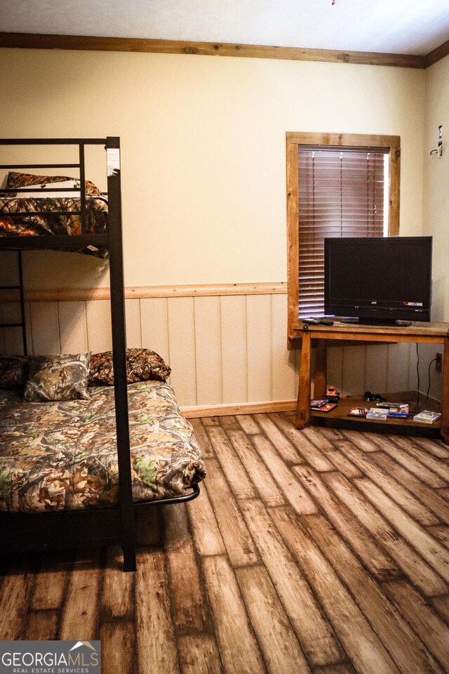 5524 Hooker Branch Rd, Millen, GA 30442 - bedroom featuring wood finished floors and ornamental molding