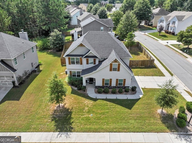drone / aerial view with a residential view