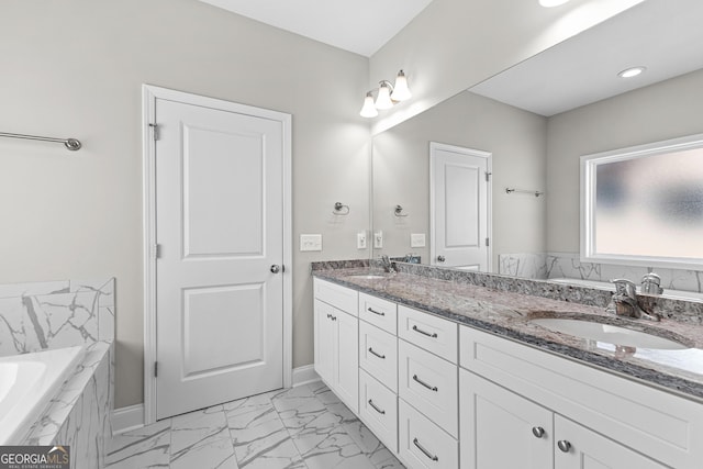 517 Lago Ct, Lagrange, GA 30241 - bathroom featuring a bath, a sink, and double vanity