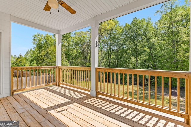 517 Lago Ct, Lagrange, GA 30241 - deck with ceiling fan