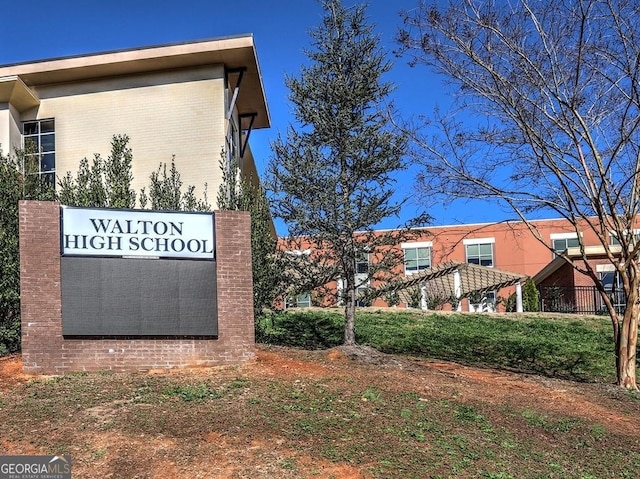 view of community sign