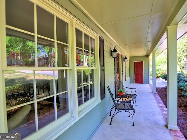 view of patio with a porch