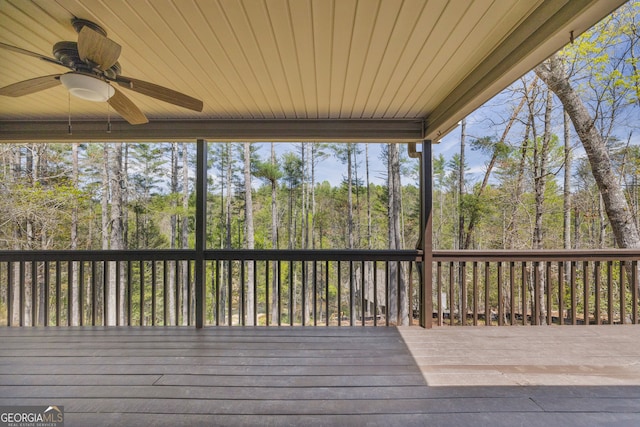 499 Old Deer Path Way, Cleveland, GA 30528 - wooden terrace with a ceiling fan