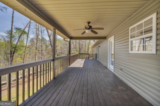 499 Old Deer Path Way, Cleveland, GA 30528 - wooden terrace featuring ceiling fan