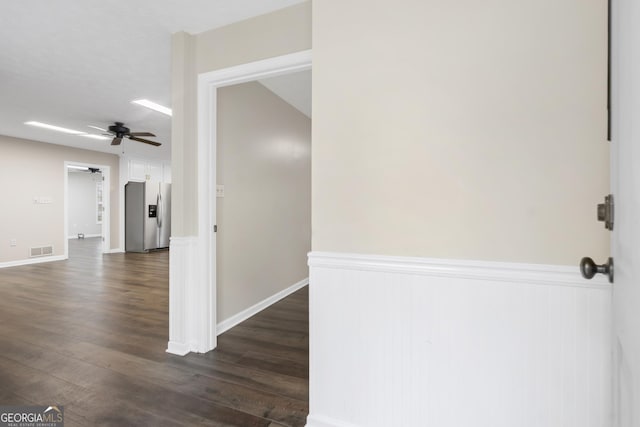 499 Old Deer Path Way, Cleveland, GA 30528 - unfurnished living room with baseboards, a ceiling fan, a large fireplace, and light wood-style floors