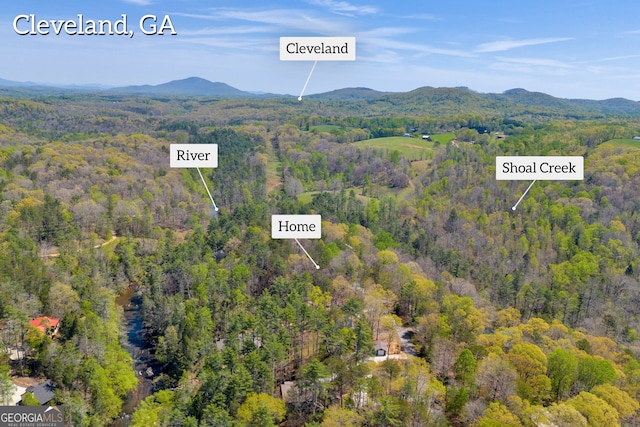 499 Old Deer Path Way, Cleveland, GA 30528 - drone / aerial view featuring a mountain view and a wooded view