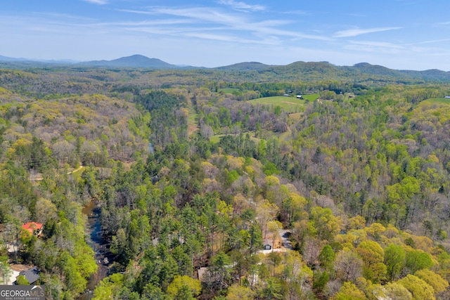 499 Old Deer Path Way, Cleveland, GA 30528 - bird's eye view with a mountain view and a view of trees
