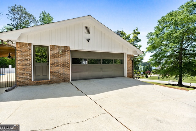 view of garage