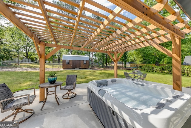 17 Spring Cir, Watkinsville, GA 30677 - view of patio with a hot tub and a pergola