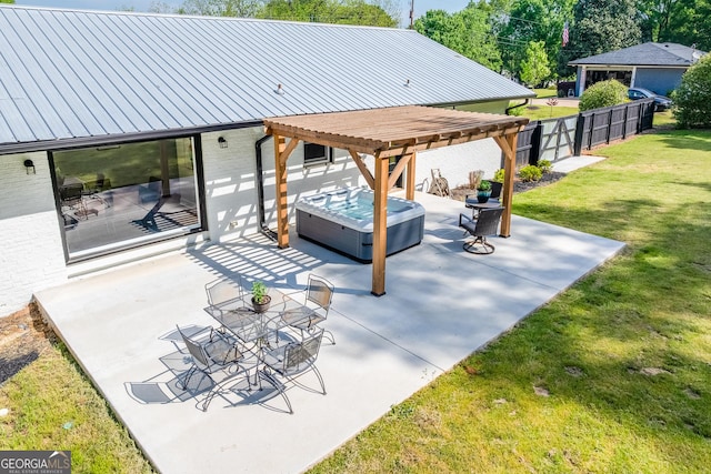 17 Spring Cir, Watkinsville, GA 30677 - view of patio / terrace with a pergola and a hot tub