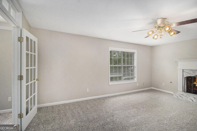 1085 Crown River Pkwy, Mcdonough, GA 30252 - corridor featuring carpet flooring, an inviting chandelier, an upstairs landing, attic access, and baseboards