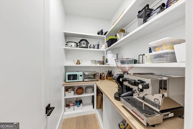 pantry with a toaster