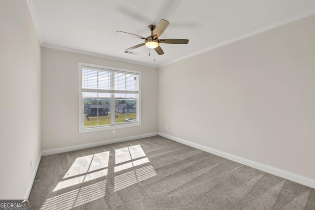 130 Magnolia Pl, Homer, GA 30547 - empty room with carpet floors, ornamental molding, and a ceiling fan