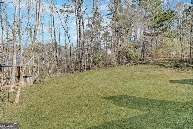 view of yard featuring a gazebo