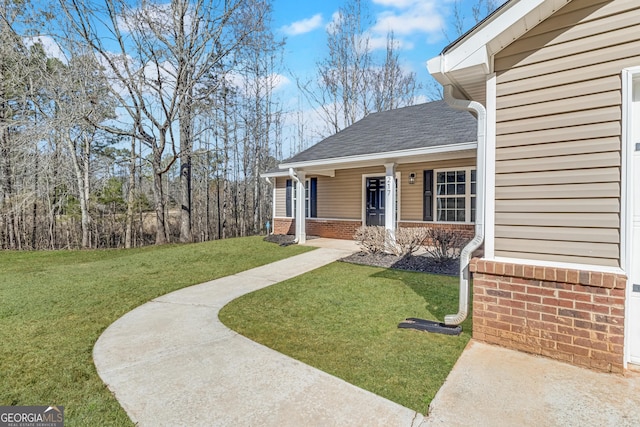 view of yard featuring a porch