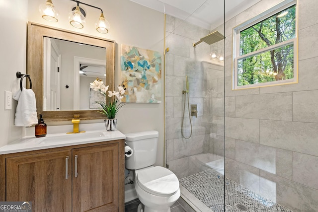 1186 Thomas Rd, Decatur, GA 30030 - bathroom featuring toilet, vanity, and a walk in shower