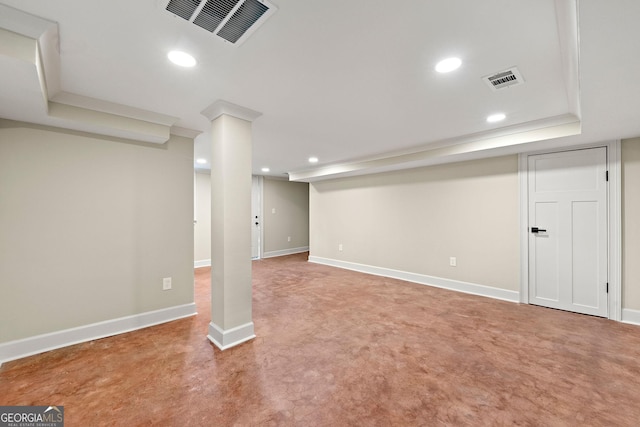 1186 Thomas Rd, Decatur, GA 30030 - finished below grade area featuring recessed lighting, baseboards, and carpet floors