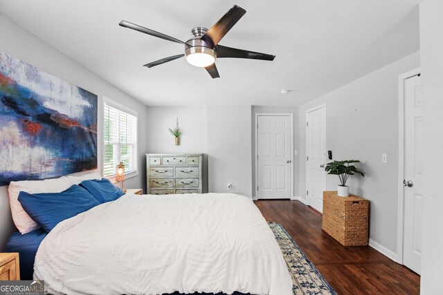 1954 Timothy Dr NE, Atlanta, GA 30329 - bedroom featuring light wood finished floors, baseboards, and ceiling fan