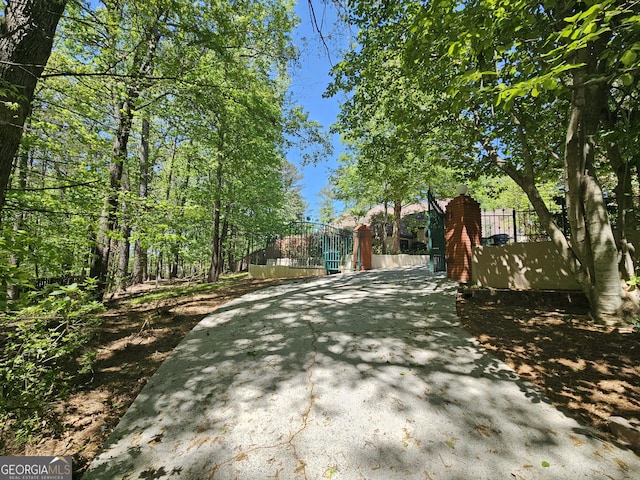 view of yard featuring a gate and fence