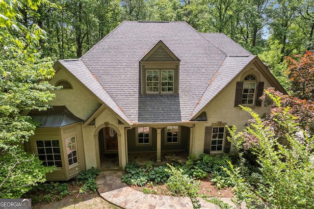 view of front of home with stucco siding
