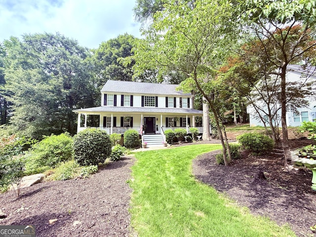 57 Glenn Eagles Way, Hiram, GA 30141 - colonial-style house with covered porch and a front yard