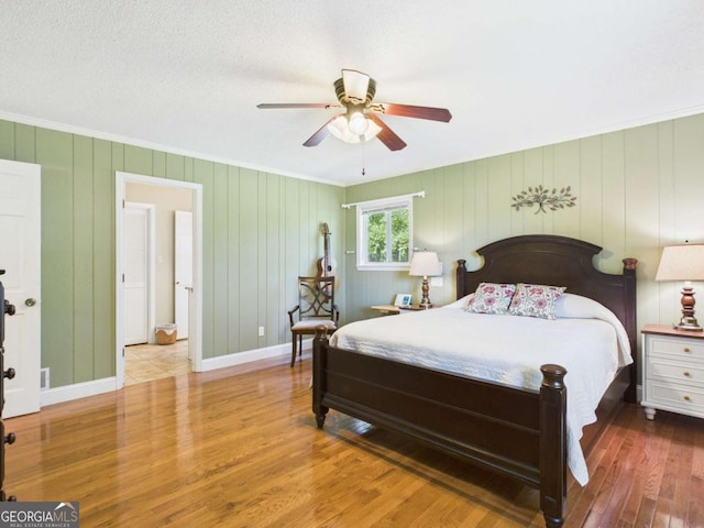 1961 Mars Hill Rd, Watkinsville, GA 30677 - bedroom with a ceiling fan, baseboards, crown molding, and wood finished floors