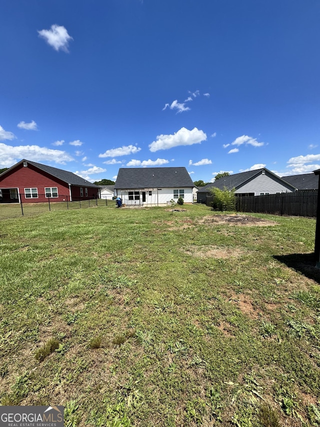 view of yard with fence