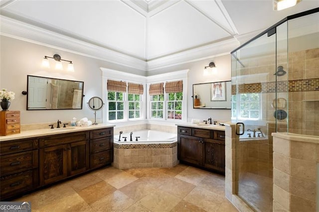 4675 Lakeway Pl, Alpharetta, GA 30005 - bathroom with a wealth of natural light, a sink, and a stall shower