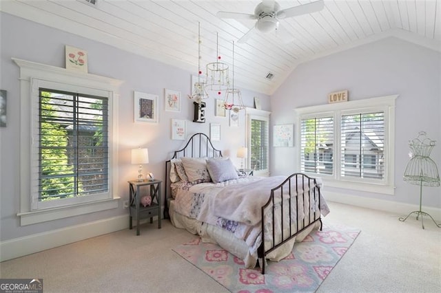 4675 Lakeway Pl, Alpharetta, GA 30005 - carpeted bedroom with lofted ceiling, baseboards, ceiling fan, and visible vents