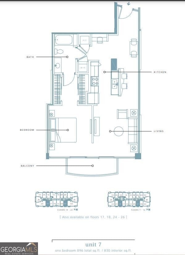361 17th St NW Unit 1107, Atlanta, GA 30363 - view of home floor plan