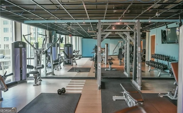 361 17th St NW Unit 1107, Atlanta, GA 30363 - gym featuring floor to ceiling windows